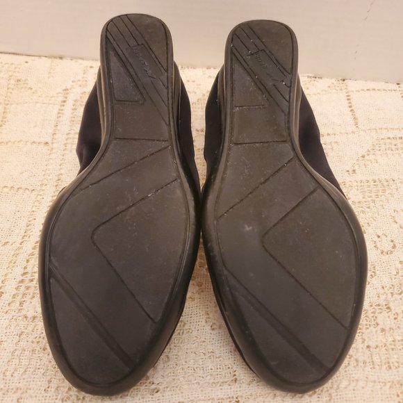 ANNE KLEIN RELAXED WEDGE FOLDABLE FLATS BLACK - Picture 9 of 9